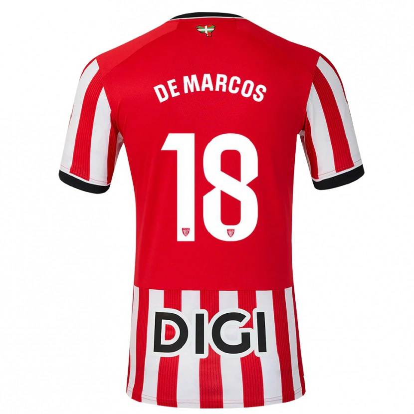 Danxen Hombre Camiseta Oscar De Marcos #18 Rojo Negro Blanco 1ª Equipación 2026/27 La Camisa