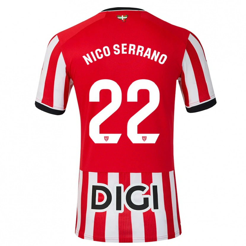 Danxen Hombre Camiseta Nico Serrano #22 Rojo Negro Blanco 1ª Equipación 2026/27 La Camisa