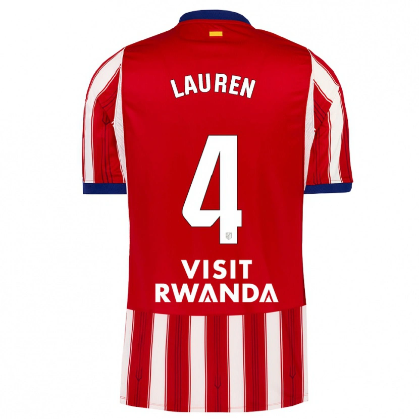 Danxen Hombre Camiseta Lauren Eduarda Leal Costa #4 Azul Real Rojo Blanco 1ª Equipación 2026/27 La Camisa