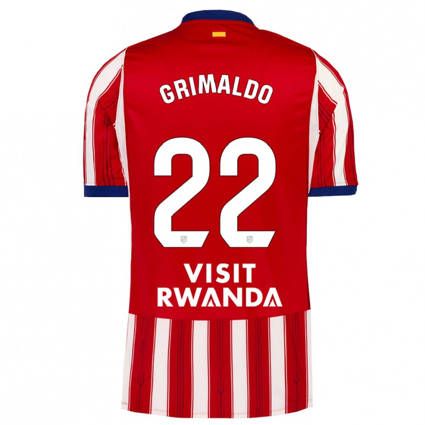 Danxen Hombre Camiseta Alejandro Grimaldo #22 Azul Real Rojo Blanco 1ª Equipación 2026/27 La Camisa