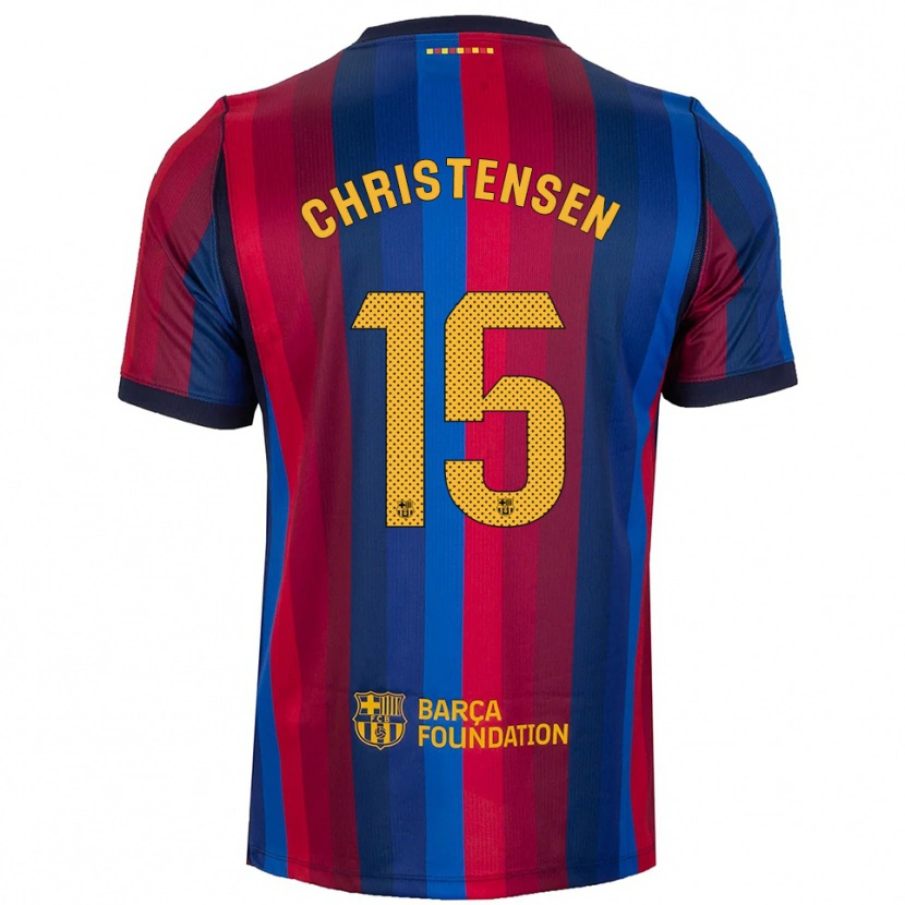 Danxen Hombre Camiseta Andreas Christensen #15 Azul Real Rojo Amarillo 1ª Equipación 2026/27 La Camisa