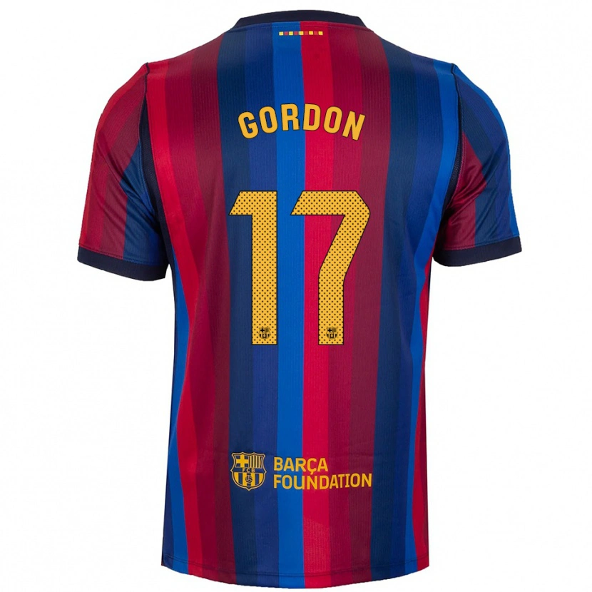 Danxen Hombre Camiseta Anthony Gordon #17 Azul Real Rojo Amarillo 1ª Equipación 2026/27 La Camisa