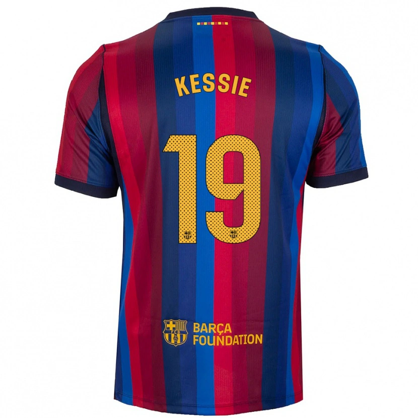 Danxen Hombre Camiseta Franck Kessie #19 Azul Real Rojo Amarillo 1ª Equipación 2026/27 La Camisa
