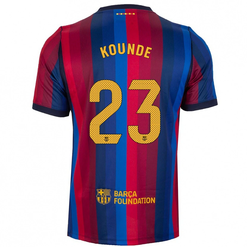 Danxen Hombre Camiseta Jules Koundé #23 Azul Real Rojo Amarillo 1ª Equipación 2026/27 La Camisa