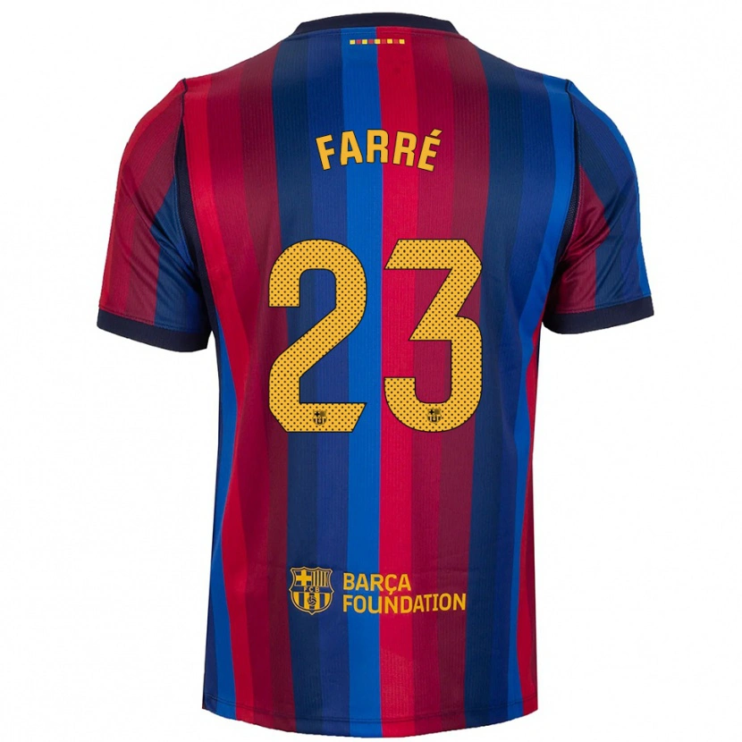 Danxen Hombre Camiseta Landry Farré #23 Azul Real Rojo Amarillo 1ª Equipación 2026/27 La Camisa