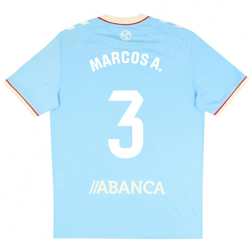 Danxen Hombre Camiseta Marcos Alonso #3 Azul Cielo Blanco Rojo 1ª Equipación 2026/27 La Camisa