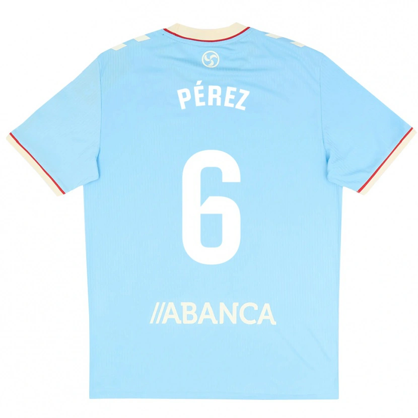 Danxen Hombre Camiseta Elena Pérez #6 Azul Cielo Blanco Rojo 1ª Equipación 2026/27 La Camisa