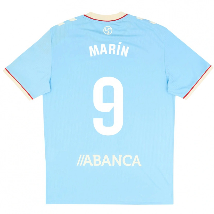 Danxen Hombre Camiseta Álvaro Marín #9 Azul Cielo Blanco Rojo 1ª Equipación 2026/27 La Camisa
