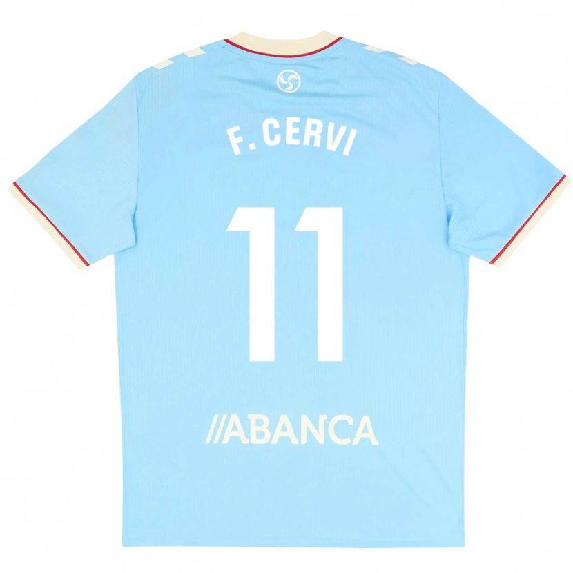 Danxen Hombre Camiseta Franco Cervi #11 Azul Cielo Blanco Rojo 1ª Equipación 2026/27 La Camisa