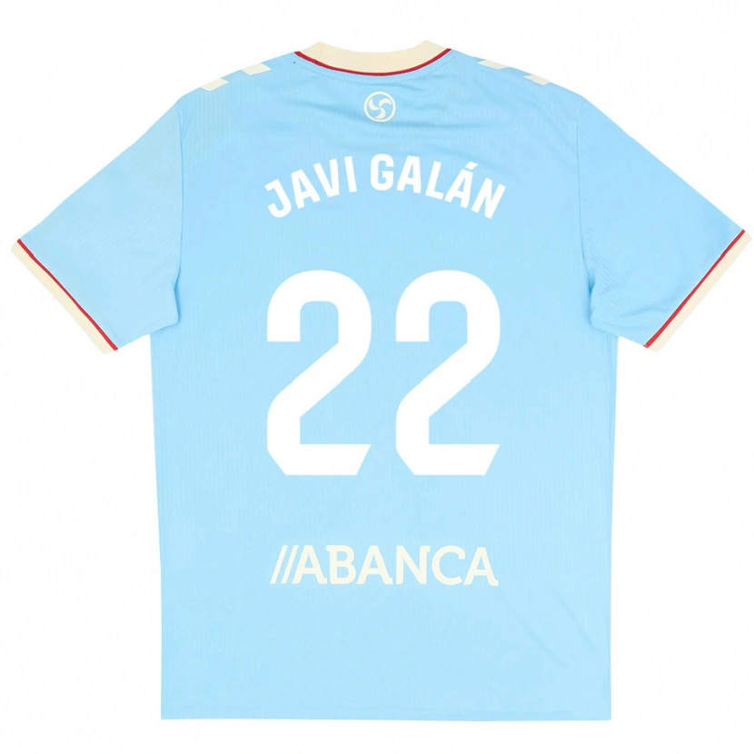 Danxen Hombre Camiseta Javi Galán #22 Azul Cielo Blanco Rojo 1ª Equipación 2026/27 La Camisa