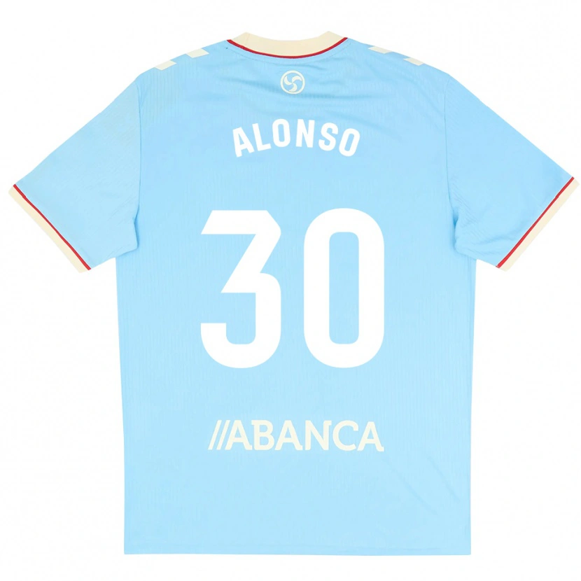 Danxen Hombre Camiseta Adriana Alonso #30 Azul Cielo Blanco Rojo 1ª Equipación 2026/27 La Camisa