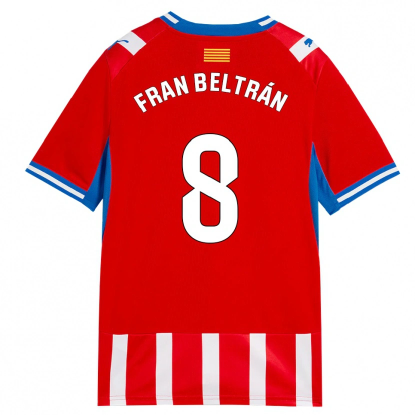 Danxen Hombre Camiseta Fran Beltrán #8 Rojo Blanco Azul Cielo 1ª Equipación 2026/27 La Camisa