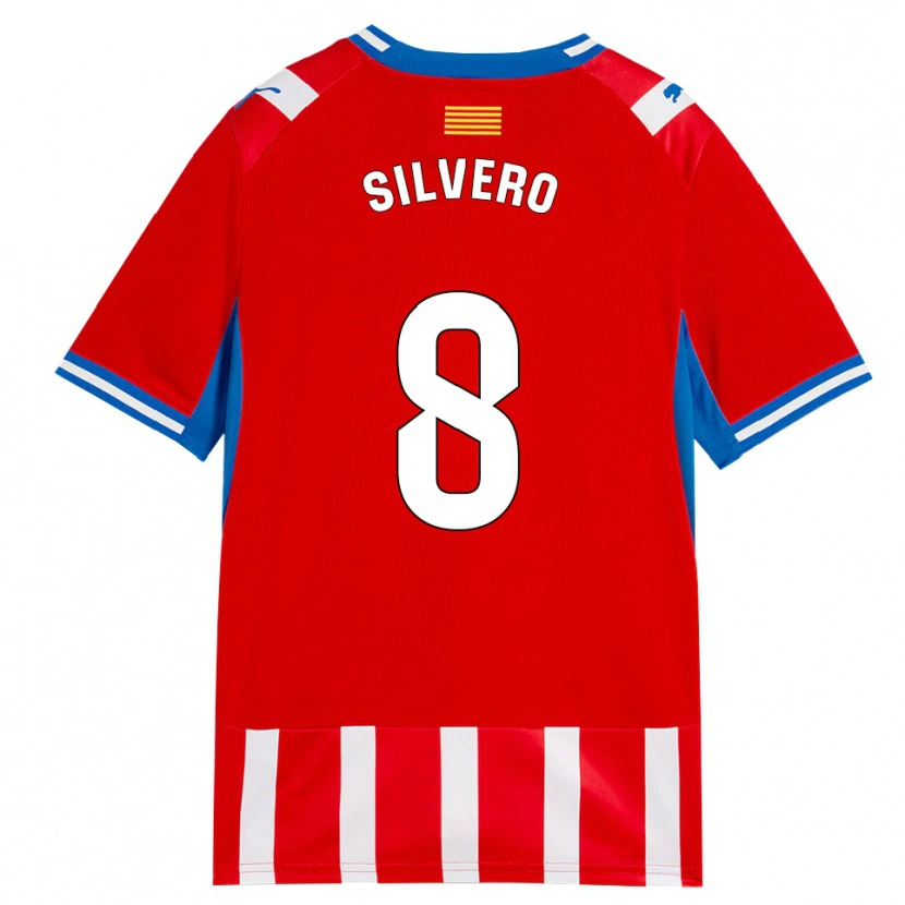 Danxen Hombre Camiseta Pol Silvero #8 Rojo Blanco Azul Cielo 1ª Equipación 2026/27 La Camisa
