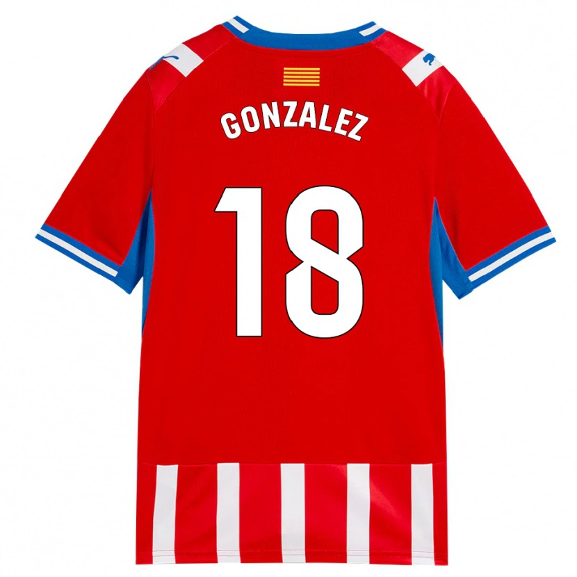 Danxen Hombre Camiseta Gerard Gonzalez #18 Rojo Blanco Azul Cielo 1ª Equipación 2026/27 La Camisa
