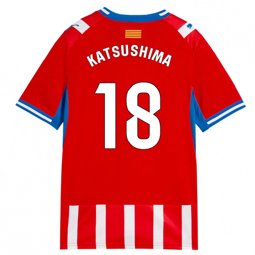 Danxen Hombre Camiseta Shinnosuke Katsushima #18 Rojo Blanco Azul Cielo 1ª Equipación 2026/27 La Camisa