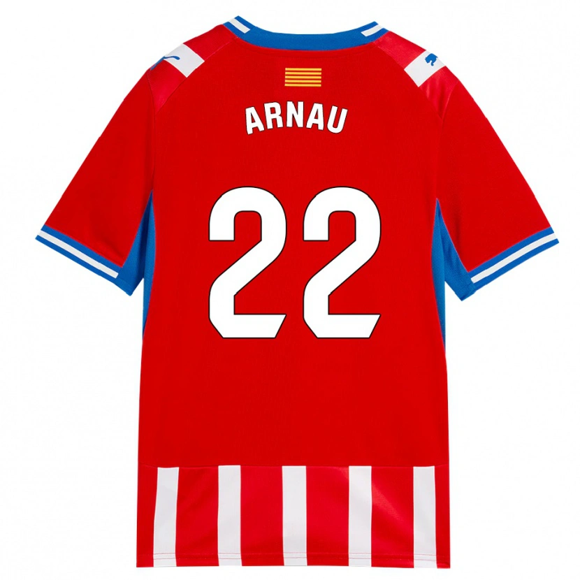 Danxen Hombre Camiseta Pol Arnau #22 Rojo Blanco Azul Cielo 1ª Equipación 2026/27 La Camisa