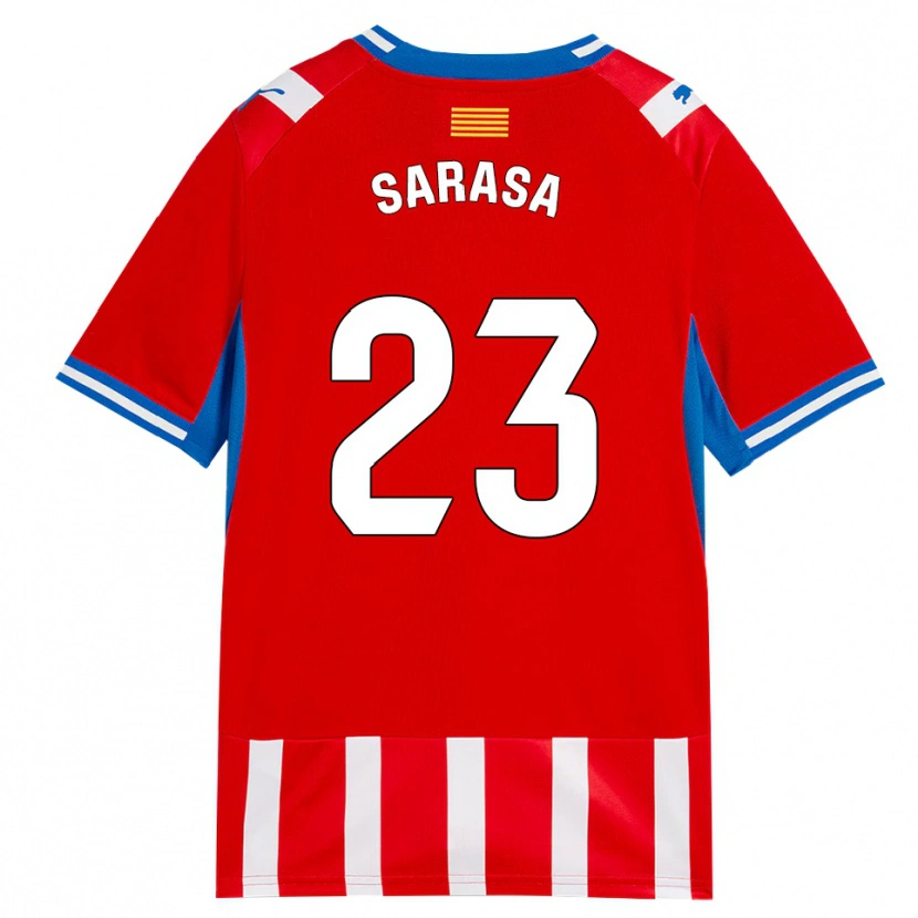 Danxen Hombre Camiseta Javi Sarasa #23 Rojo Blanco Azul Cielo 1ª Equipación 2026/27 La Camisa