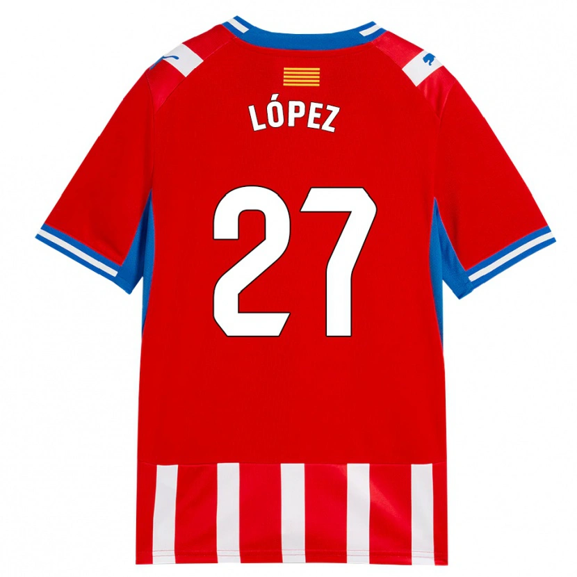 Danxen Hombre Camiseta Toni López #27 Rojo Blanco Azul Cielo 1ª Equipación 2026/27 La Camisa