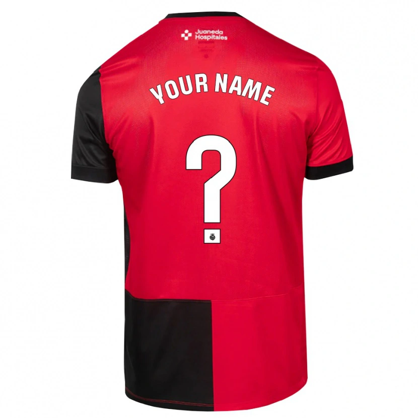 Danxen Hombre Camiseta Su Nombre #0 Negro Rojo Blanco 1ª Equipación 2026/27 La Camisa