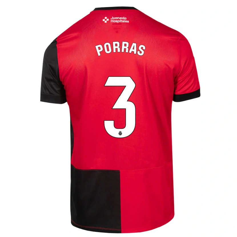 Danxen Hombre Camiseta Jordi Porras #3 Negro Rojo Blanco 1ª Equipación 2026/27 La Camisa