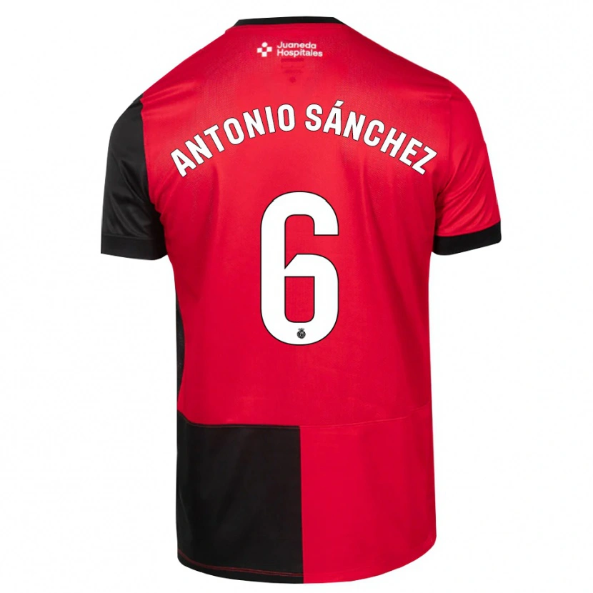 Danxen Hombre Camiseta Antonio Sánchez #6 Negro Rojo Blanco 1ª Equipación 2026/27 La Camisa