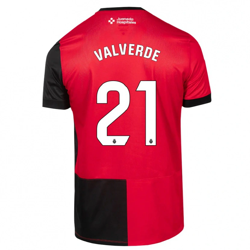 Danxen Hombre Camiseta David Valverde #21 Negro Rojo Blanco 1ª Equipación 2026/27 La Camisa