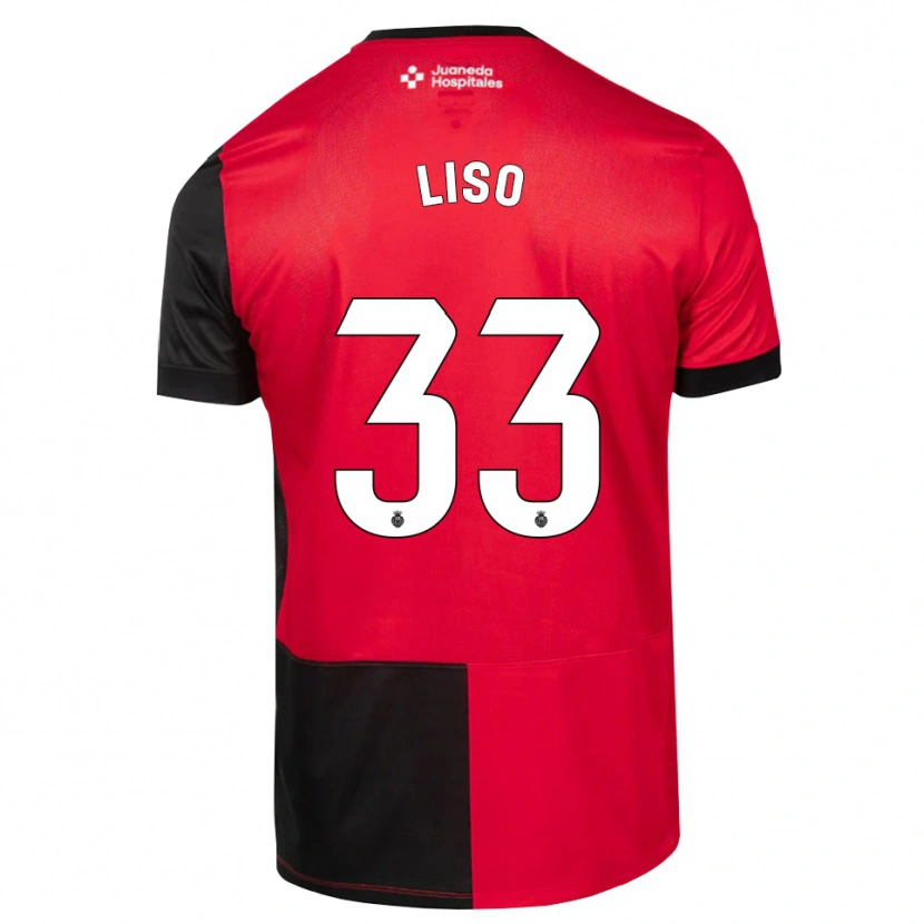 Danxen Hombre Camiseta Adrián Liso #33 Negro Rojo Blanco 1ª Equipación 2026/27 La Camisa
