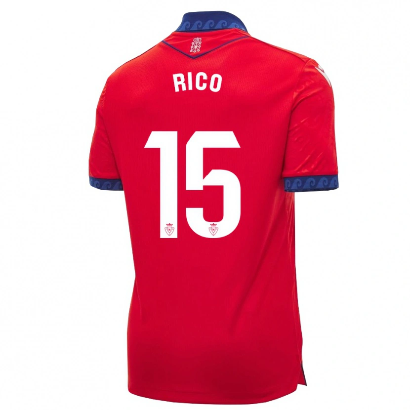 Danxen Hombre Camiseta Diego Rico #15 Rojo Azul Marino Blanco 1ª Equipación 2026/27 La Camisa