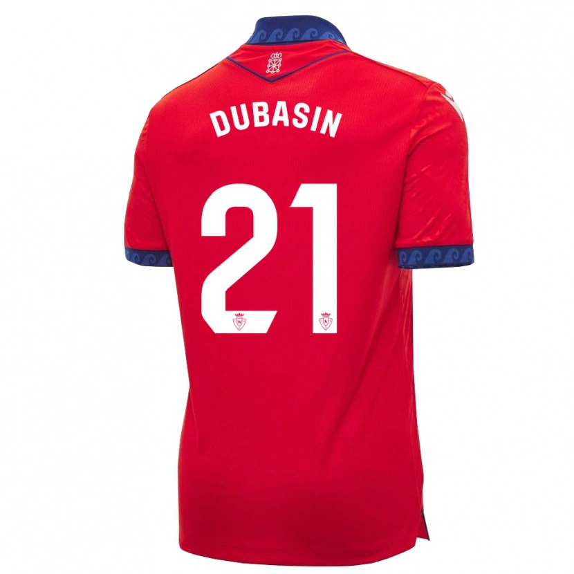 Danxen Hombre Camiseta Jonathan Dubasin #21 Rojo Azul Marino Blanco 1ª Equipación 2026/27 La Camisa