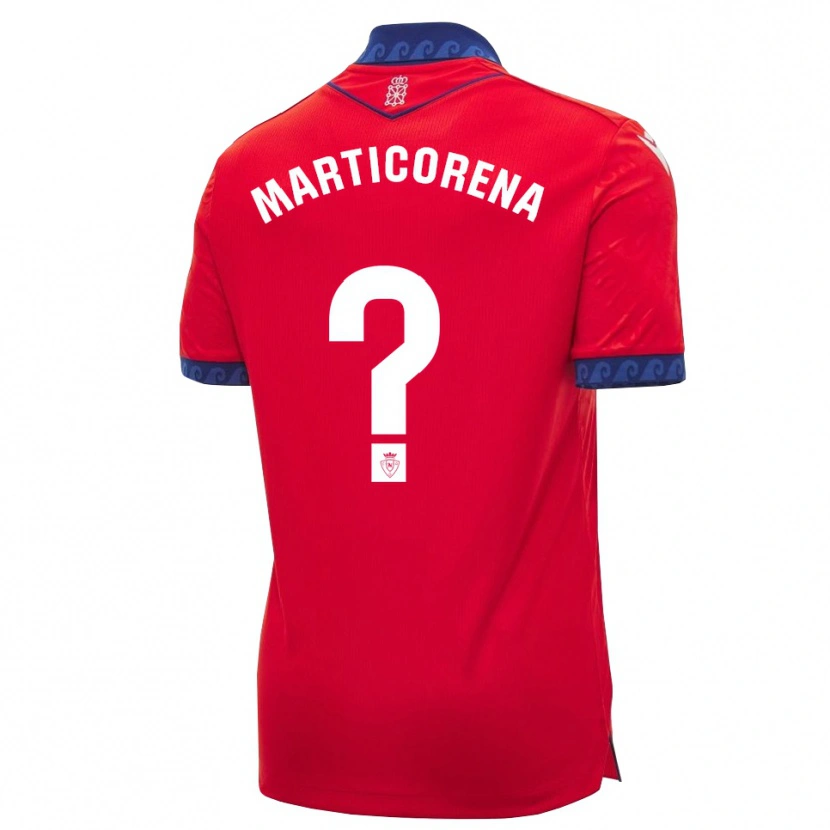 Danxen Hombre Camiseta Ander Marticorena #0 Rojo Azul Marino Blanco 1ª Equipación 2026/27 La Camisa