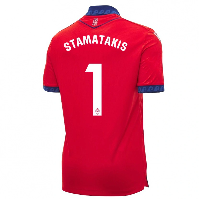 Danxen Hombre Camiseta Dimitrios Stamatakis #1 Rojo Azul Marino Blanco 1ª Equipación 2026/27 La Camisa