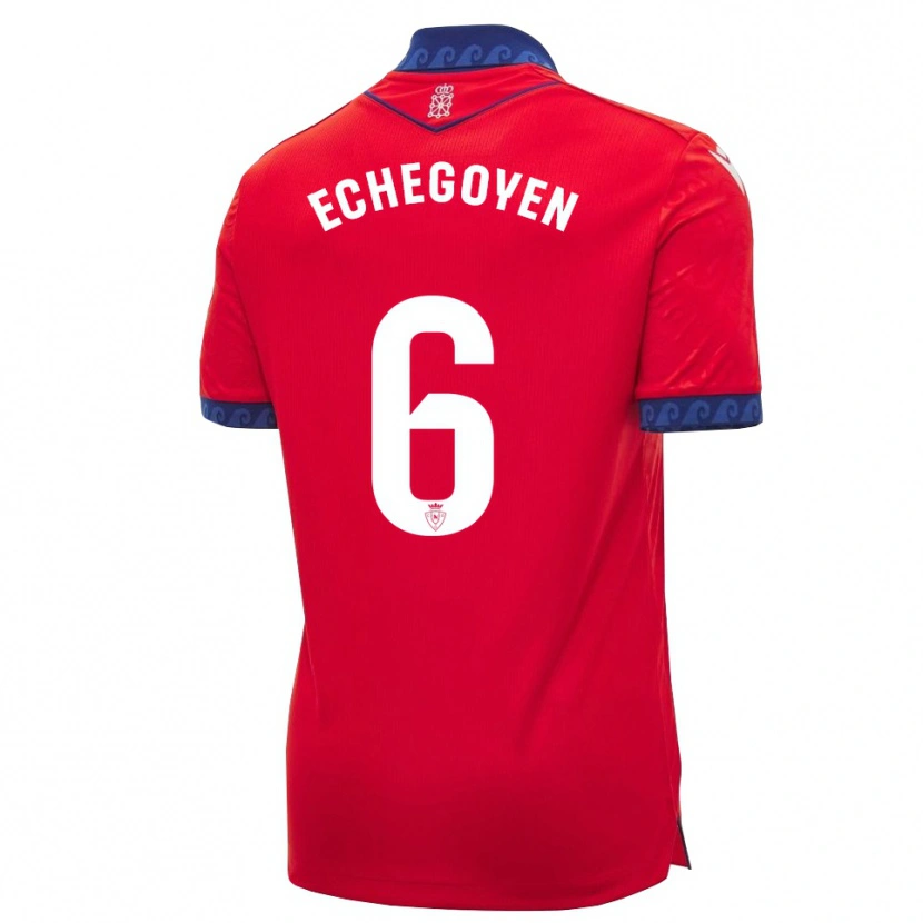 Danxen Hombre Camiseta Mauro Echegoyen #6 Rojo Azul Marino Blanco 1ª Equipación 2026/27 La Camisa