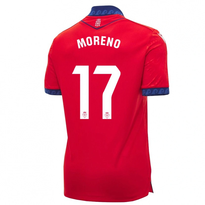 Danxen Hombre Camiseta Pablo Moreno #17 Rojo Azul Marino Blanco 1ª Equipación 2026/27 La Camisa
