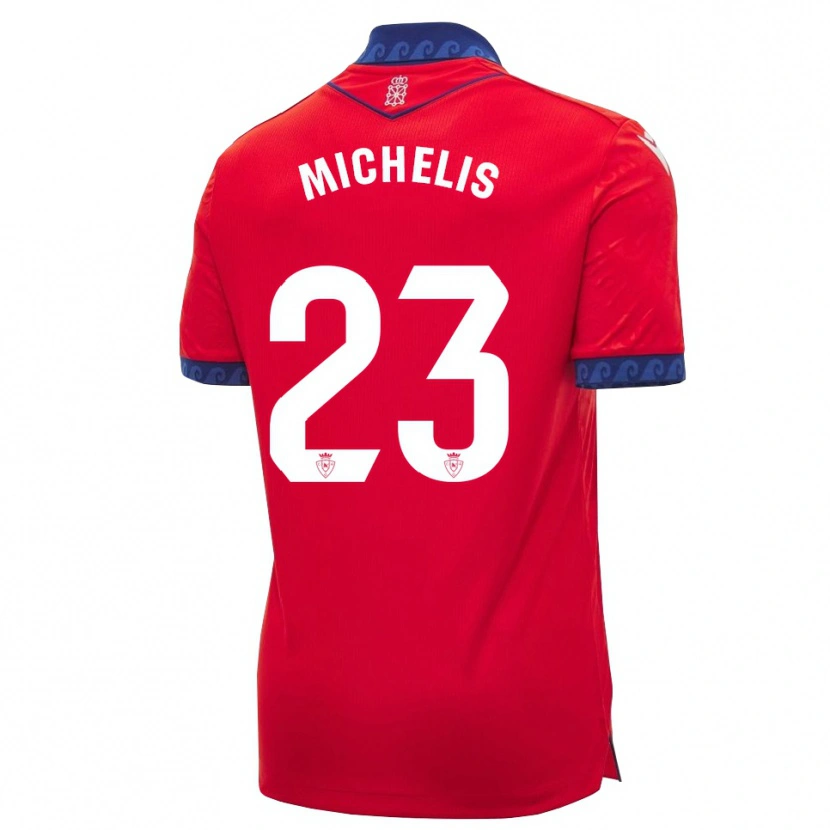 Danxen Hombre Camiseta Nikolaos Michelis #23 Rojo Azul Marino Blanco 1ª Equipación 2026/27 La Camisa