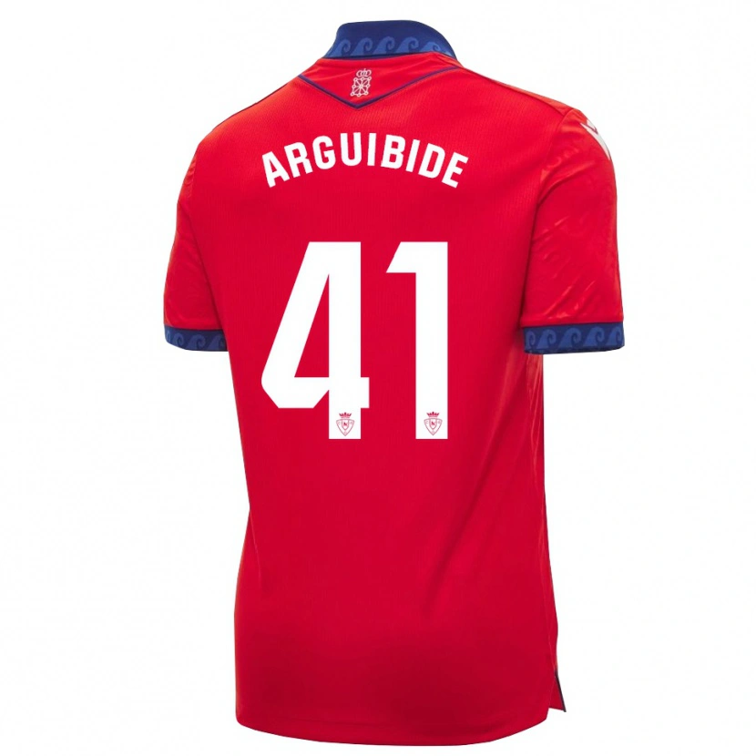 Danxen Hombre Camiseta Iñigo Arguibide #41 Rojo Azul Marino Blanco 1ª Equipación 2026/27 La Camisa