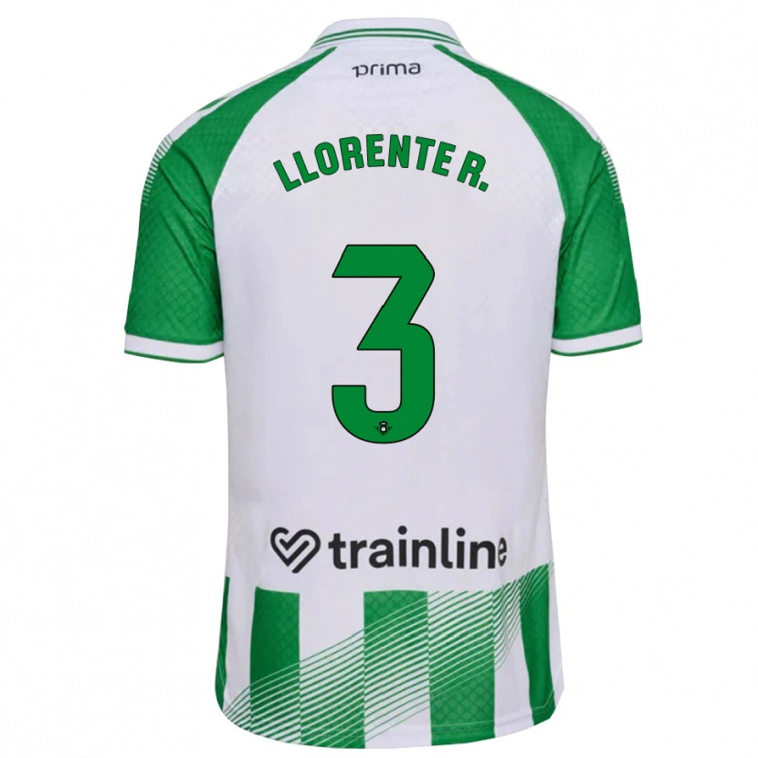 Danxen Hombre Camiseta Diego Llorente #3 Verde Claro Negro Blanco 1ª Equipación 2026/27 La Camisa