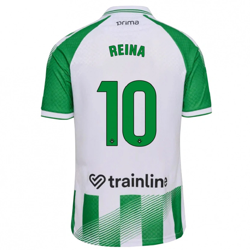 Danxen Hombre Camiseta Carlos Reina #10 Verde Claro Negro Blanco 1ª Equipación 2026/27 La Camisa