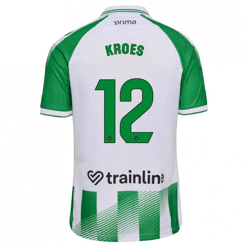 Danxen Hombre Camiseta Victor Kroes #12 Verde Claro Negro Blanco 1ª Equipación 2026/27 La Camisa