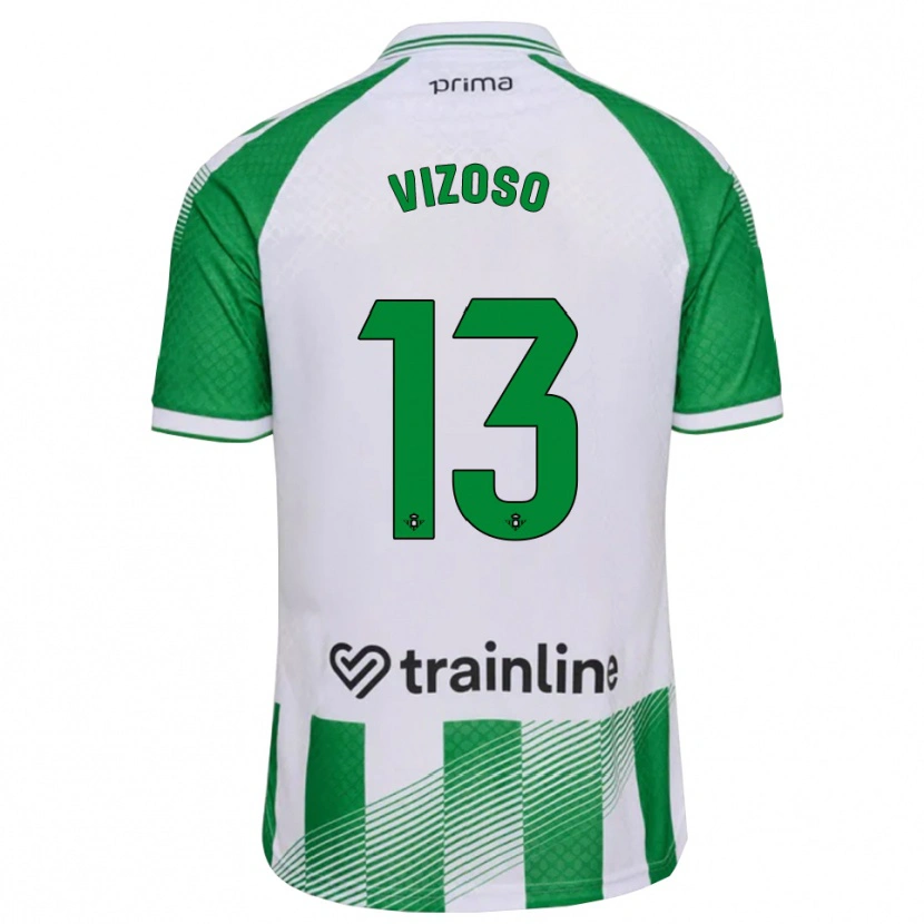 Danxen Hombre Camiseta Paula Vizoso #13 Verde Claro Negro Blanco 1ª Equipación 2026/27 La Camisa