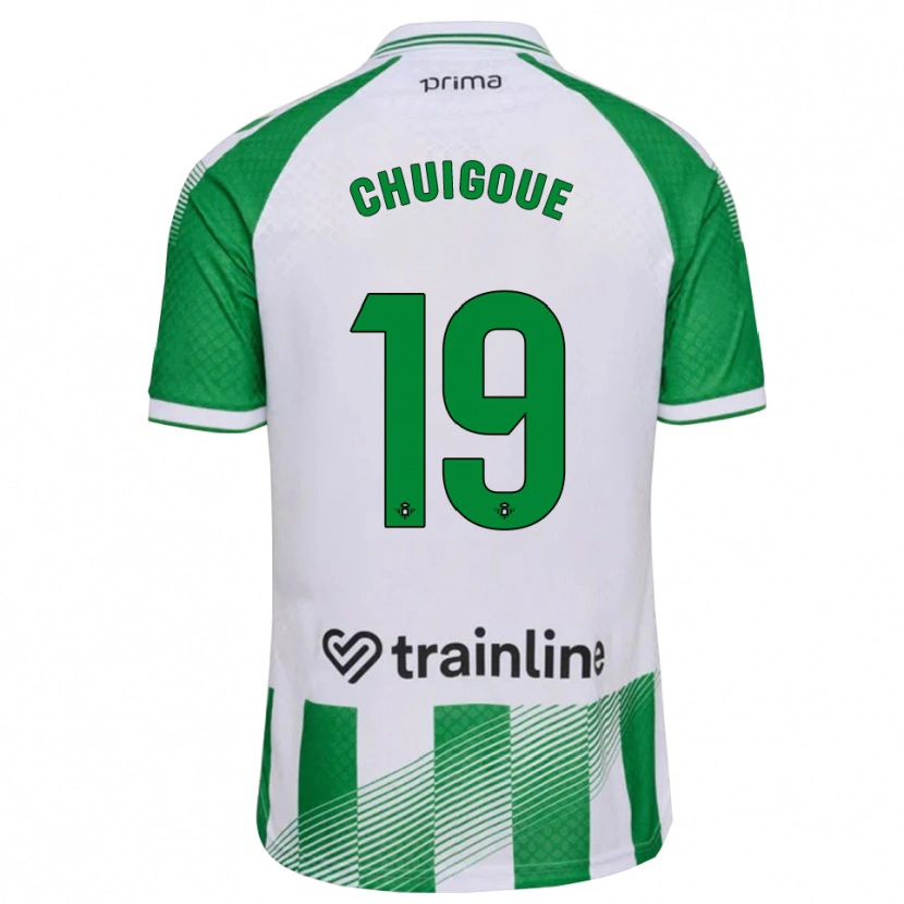 Danxen Hombre Camiseta Dorine Chuigoué #19 Verde Claro Negro Blanco 1ª Equipación 2026/27 La Camisa
