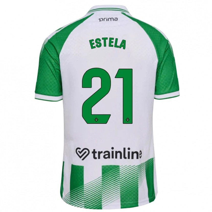 Danxen Hombre Camiseta Estela Fernández #21 Verde Claro Negro Blanco 1ª Equipación 2026/27 La Camisa