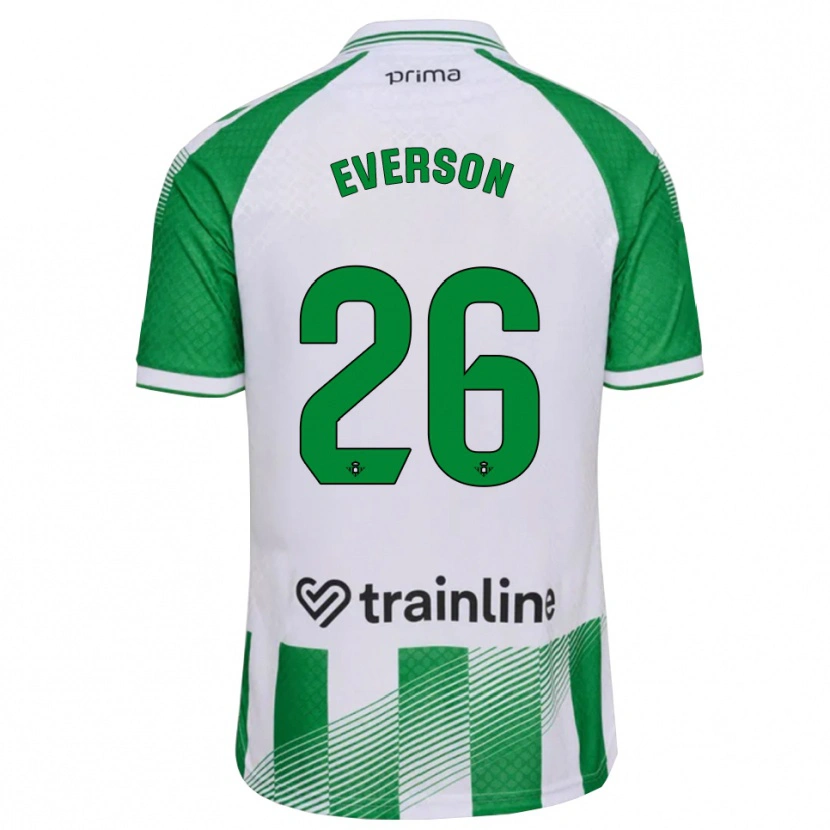 Danxen Hombre Camiseta Everson Luis Santana Dos Santos #26 Verde Claro Negro Blanco 1ª Equipación 2026/27 La Camisa