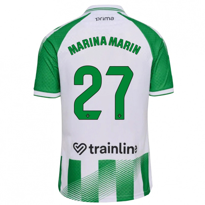 Danxen Hombre Camiseta Marina Marín #27 Verde Claro Negro Blanco 1ª Equipación 2026/27 La Camisa