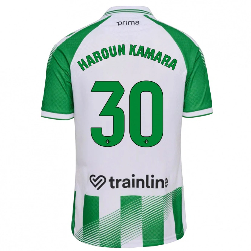 Danxen Hombre Camiseta Miguel Haroun Kamara #30 Verde Claro Negro Blanco 1ª Equipación 2026/27 La Camisa