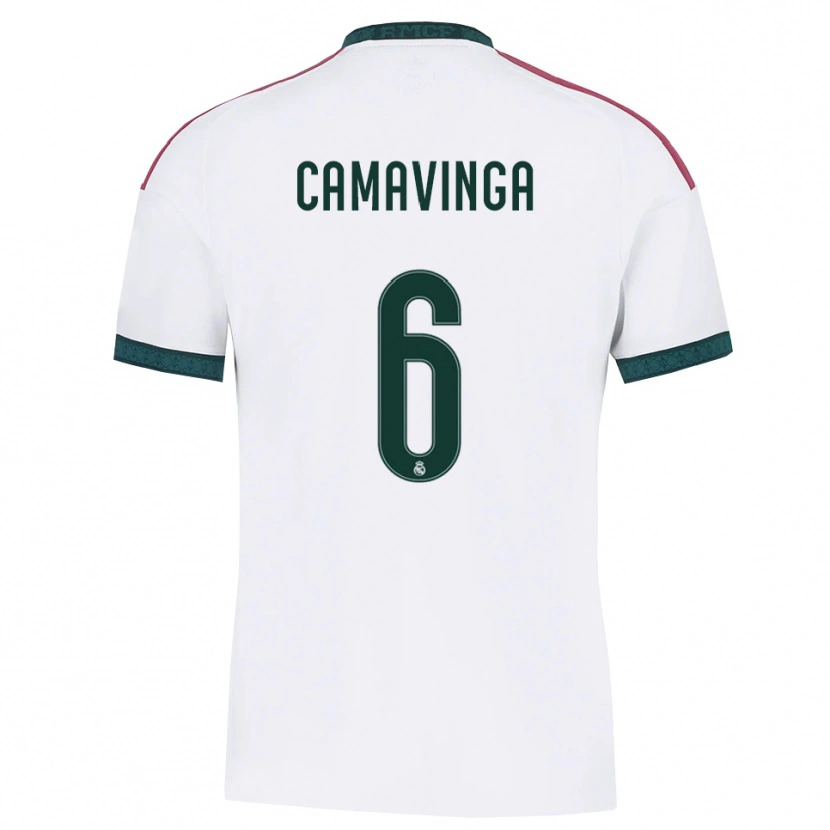 Danxen Hombre Camiseta Eduardo Camavinga #6 Verde Oscuro Blanco Rojo 1ª Equipación 2026/27 La Camisa