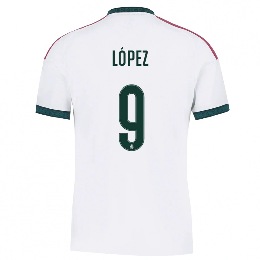 Danxen Hombre Camiseta Mikel López #9 Verde Oscuro Blanco Rojo 1ª Equipación 2026/27 La Camisa