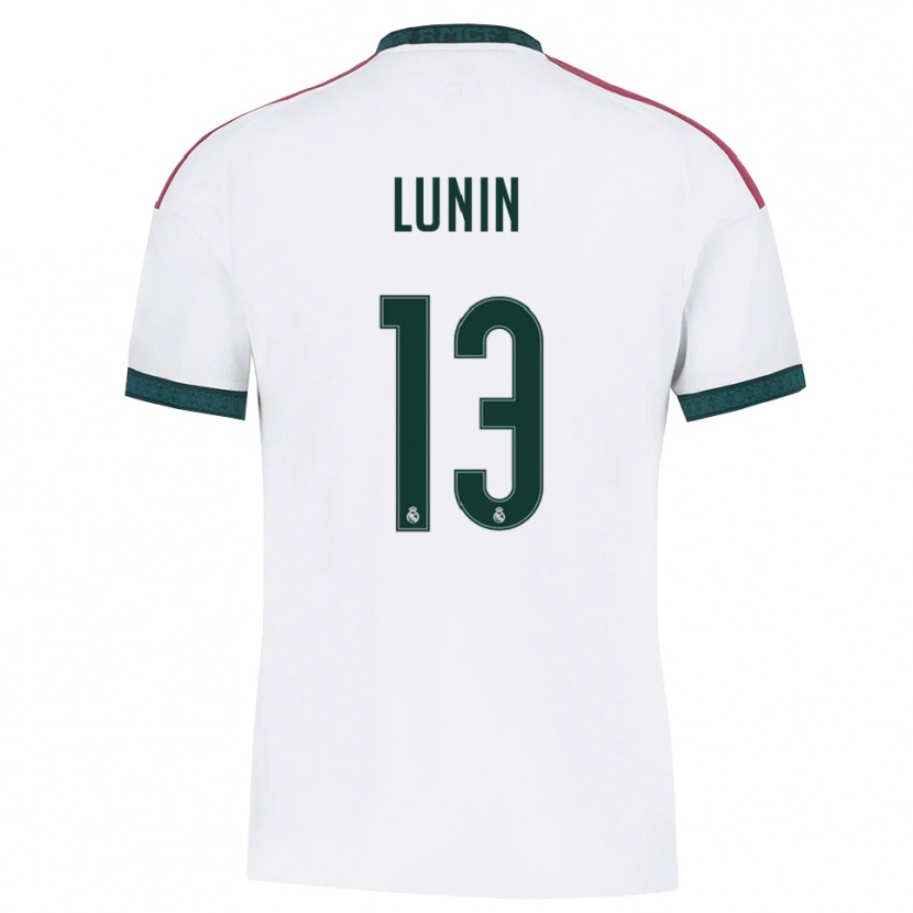 Danxen Hombre Camiseta Andriy Lunin #13 Verde Oscuro Blanco Rojo 1ª Equipación 2026/27 La Camisa