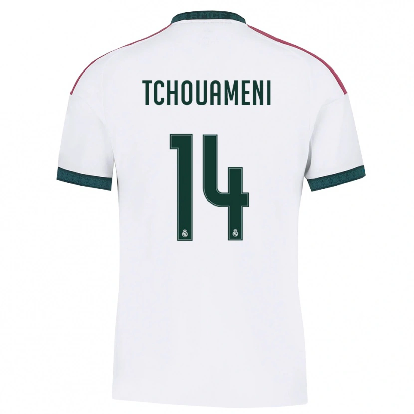 Danxen Hombre Camiseta Aurélien Tchouaméni #14 Verde Oscuro Blanco Rojo 1ª Equipación 2026/27 La Camisa