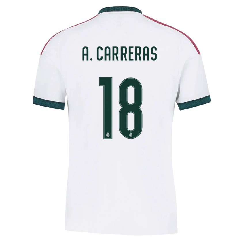 Danxen Hombre Camiseta Álvaro Carreras #18 Verde Oscuro Blanco Rojo 1ª Equipación 2026/27 La Camisa