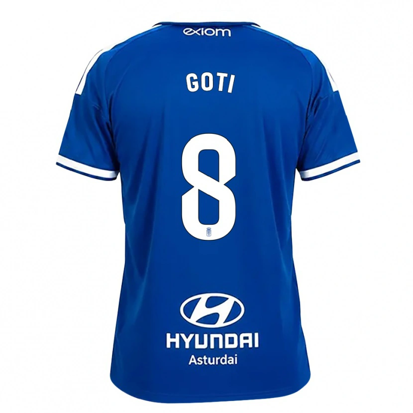 Danxen Hombre Camiseta Mikel Goti #8 Azul Mediano Blanco 1ª Equipación 2026/27 La Camisa